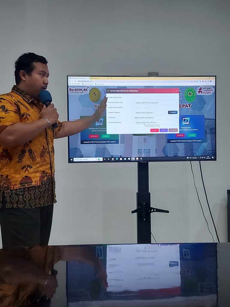 Sosialisasi Penggunaan Aplikasi SIPACE bagi Petugas PTSP dan Pegawai PPNPN.