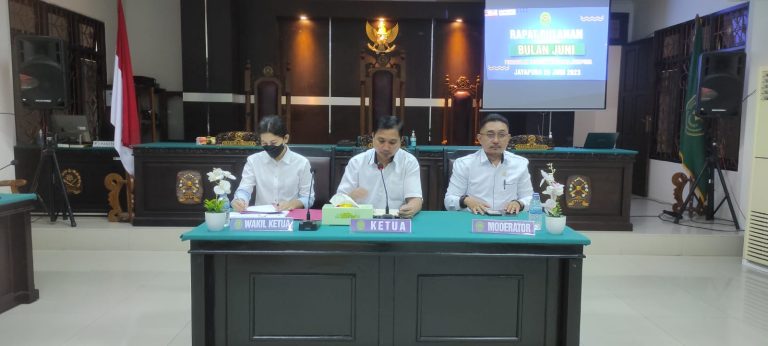 Rapat Monitoring dan Evaluasi Kepaniteraan dan Kesekretariatan Bulan Juni 2023