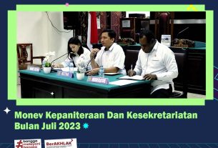 Rapat Monitoring dan Evaluasi Kepaniteraan dan Kesekretariatan Bulan Juli 2023