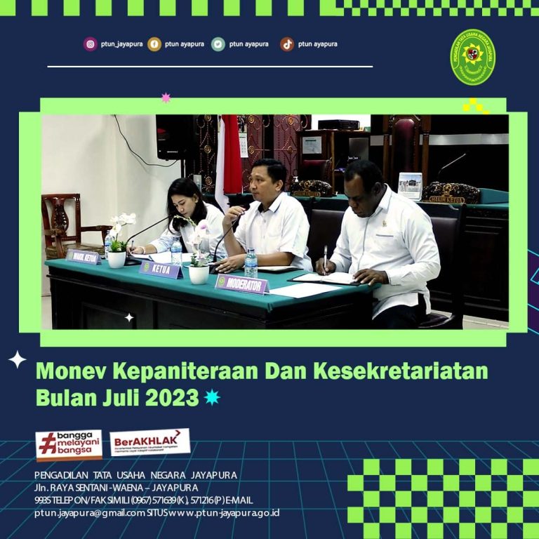 Rapat Monitoring dan Evaluasi Kepaniteraan dan Kesekretariatan Bulan Juli 2023
