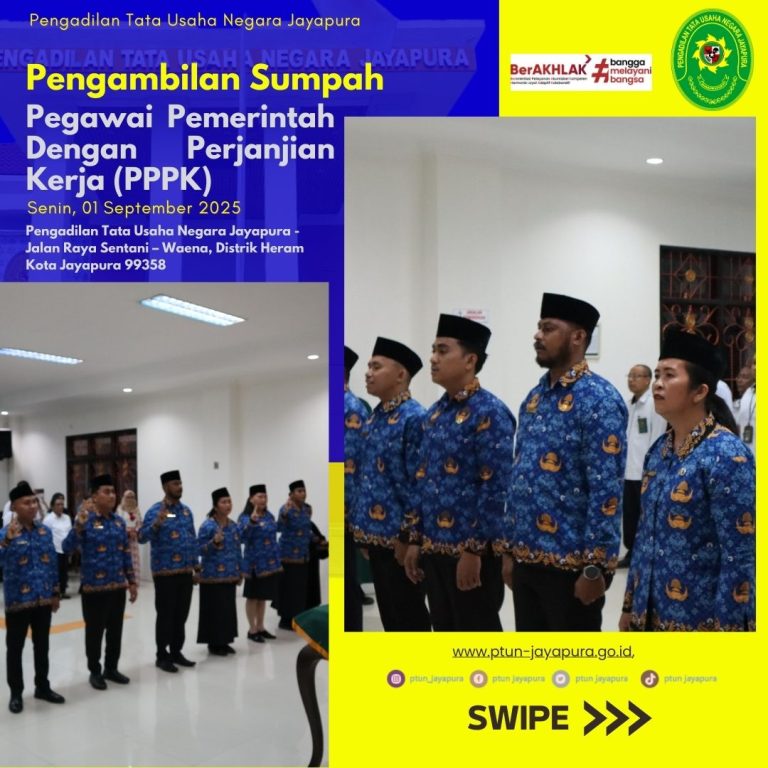 Pelantikan dan Pengambilan Sumpah Pegawai Pemerintah dengan Perjanjian Kerja (PPPK)