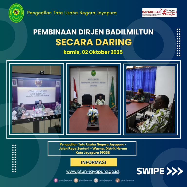 Pembinaan Dirjen Badilmitun Secara Daring