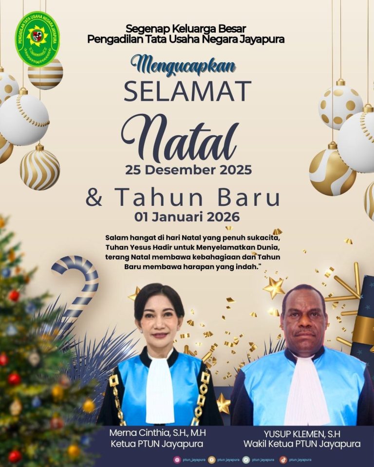 Keluarga Besar PTUN Jayapura Mengucapkan Selamat Natal 25 Desember 2025 dan Menyongsong Tahun Baru 2026