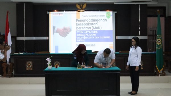 PTUN Jayapura Laksanakan Penandatanganan Nota Kesepahaman dengan PT Tosari Utama dalam Pelaksanaan Outsourcing 6 img