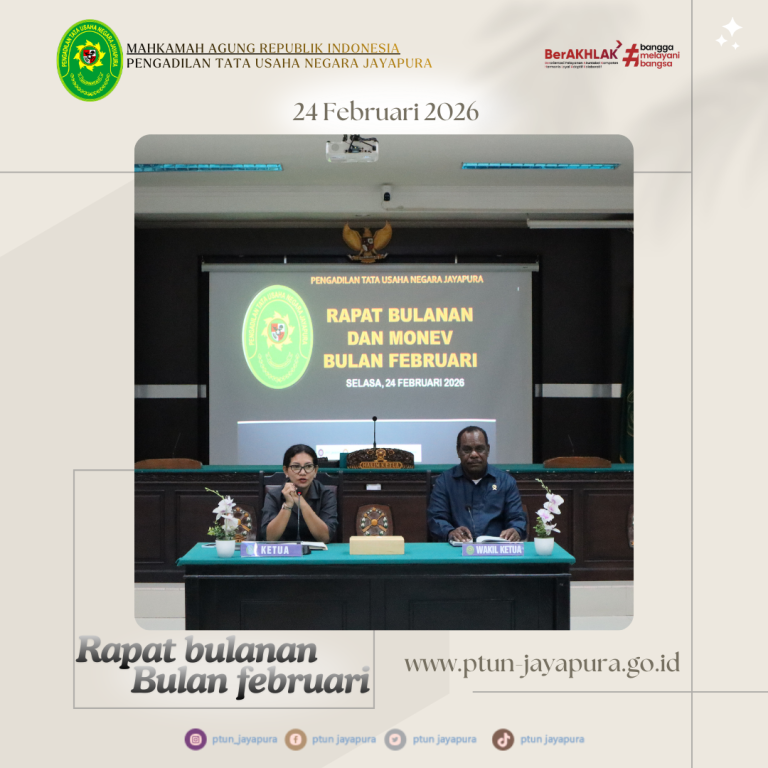 Rapat Bulanan Februari, PTUN Jayapura Perkuat Koordinasi dan Kinerja di Bulan Ramadan