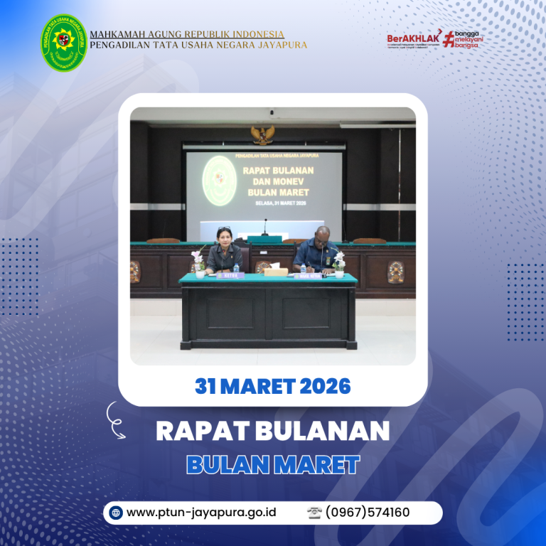 PTUN Jayapura Gelar Rapat Bulanan sebagai Upaya Evaluasi dan Peningkatan Kinerja