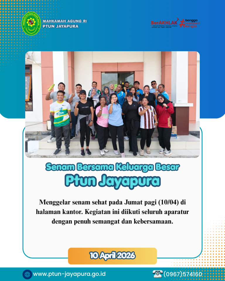 Senam Sehat Tingkatkan Semangat dan Kebugaran Aparatur PTUN Jayapura