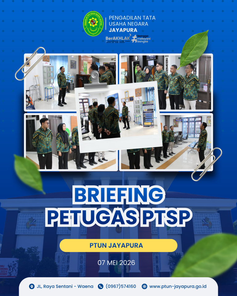 Perkuat Pelayanan Prima, PTUN Jayapura Gelar Pengarahan Rutin bagi Petugas PTSP