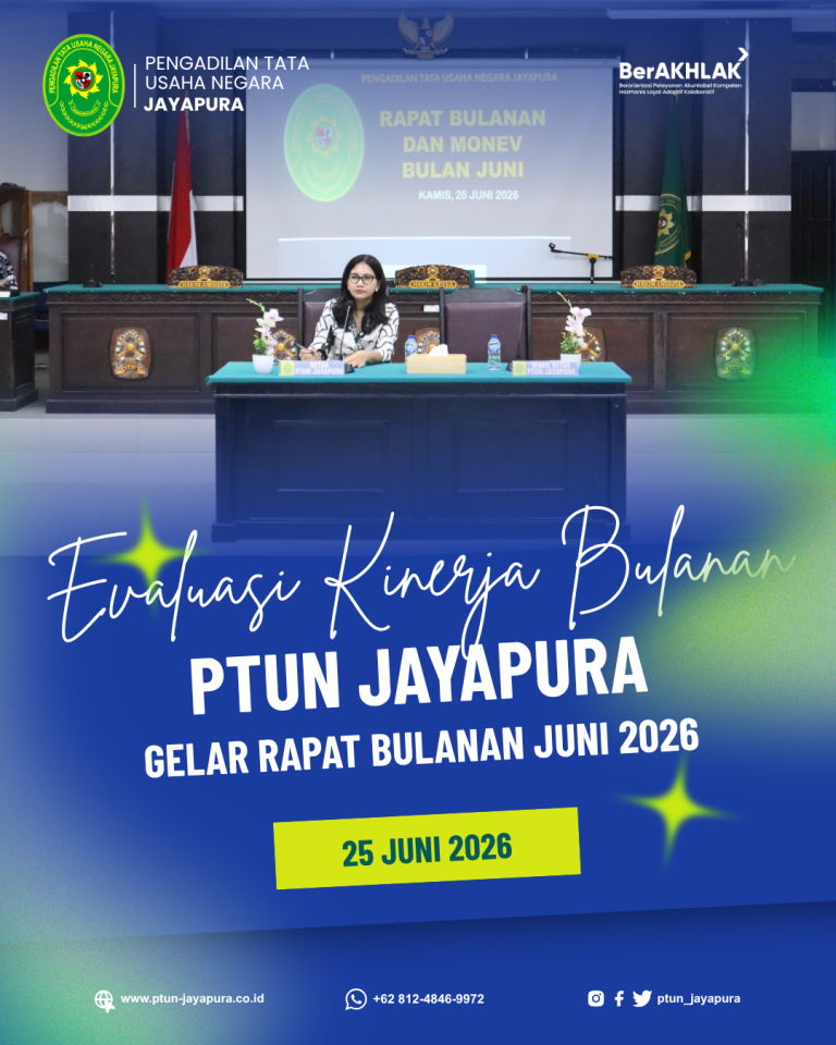 PTUN Jayapura Gelar Rapat Bulanan, Perkuat Evaluasi Kinerja dan Komitmen Peningkatan Pelayanan Peradilan