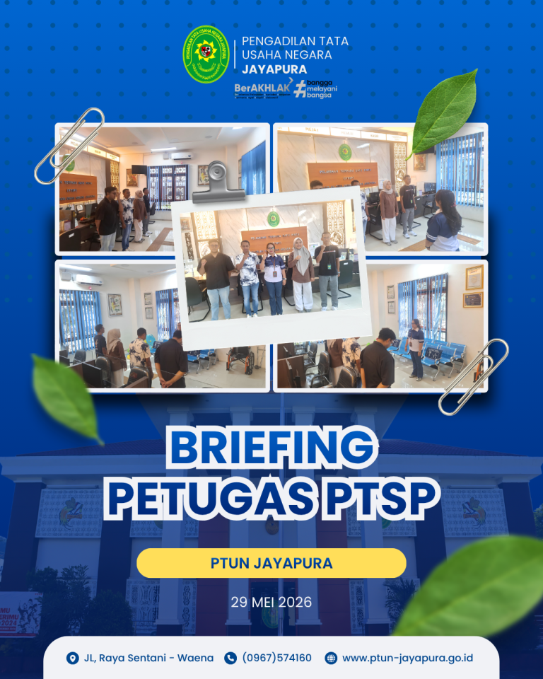 Briefing dan Pengarahan PTSP, PTUN Jayapura Perkuat Komitmen Pelayanan Prima