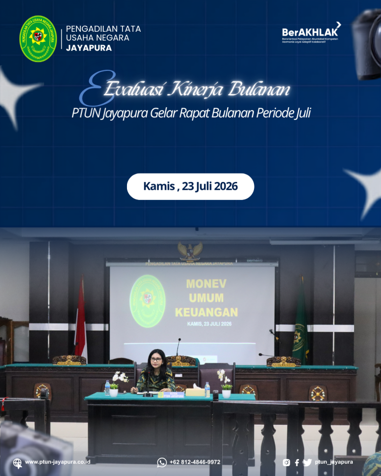 PTUN Jayapura Gelar Rapat Bulanan, Perkuat Koordinasi dan Tingkatkan Kualitas Pelayanan Peradilan