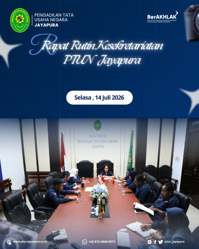 PTUN Jayapura Gelar Rapat Monitoring dan Evaluasi Kesekretariatan untuk Perkuat Tata Kelola Organisasi