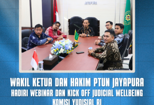 PTUN Jayapura Ikuti Webinar Judicial Wellbeing, Dorong Penguatan Kesejahteraan Hakim