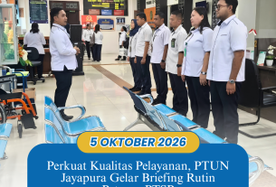 PTUN Jayapura Laksanakan Briefing Rutin Petugas PTSP untuk Tingkatkan Kualitas Pelayanan